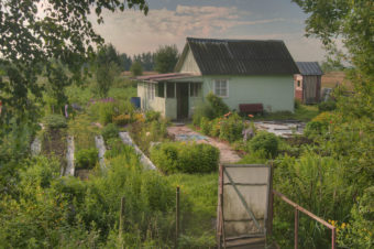 Again, this is a picture of a Russian Dacha (or summer home) but it is very similar to the housed we saw in Kazakhstan, with large vegetable gardens.