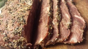 moose bacon freshly sliced