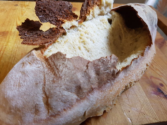Giant air pocket in the sourdough bread