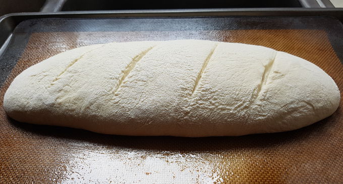 Sourdough bread before going into the oven