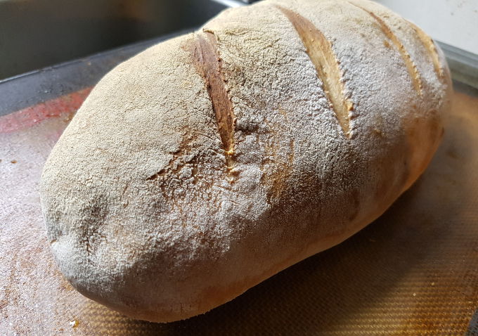 Cooked sourdough bread