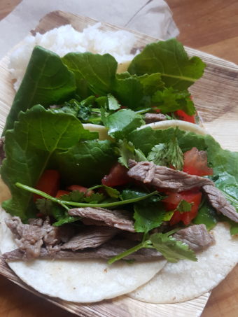 Beef Tacos with Marsala Lime Dressing