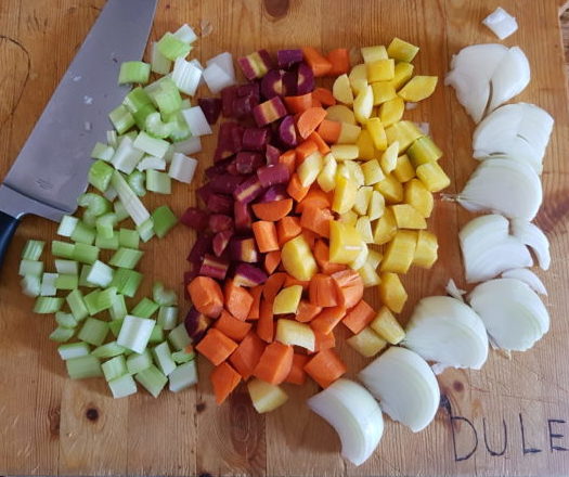 Chopped 'Holy Trinity' of Celery, Carrot, and Onion
