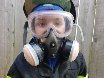 Kid Fireman Respirator and Mask