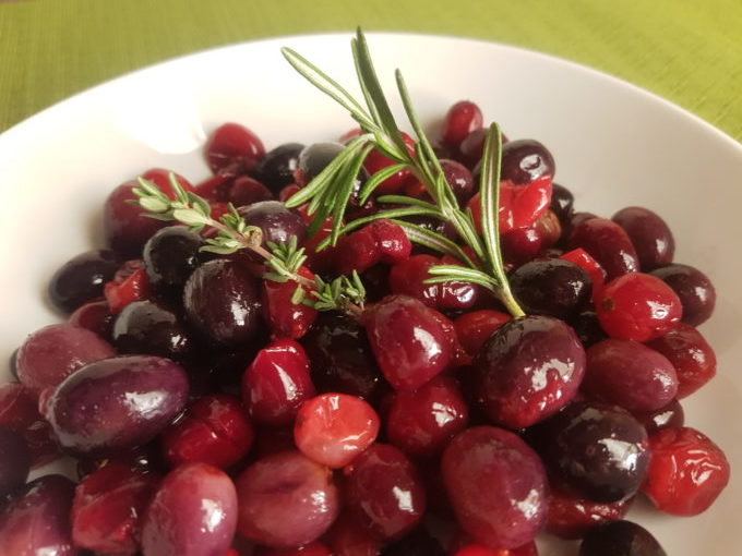 Roasted Cranberries and Grapes