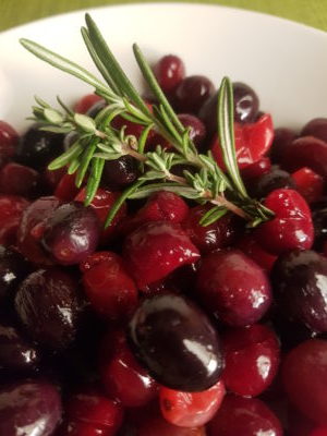 Roasted Cranberries and Grapes Vert