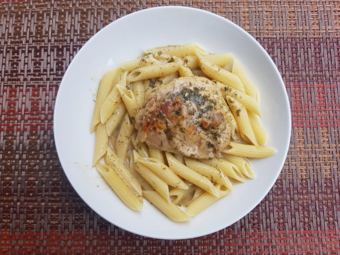 Dill and Chive Chiken with Pasta