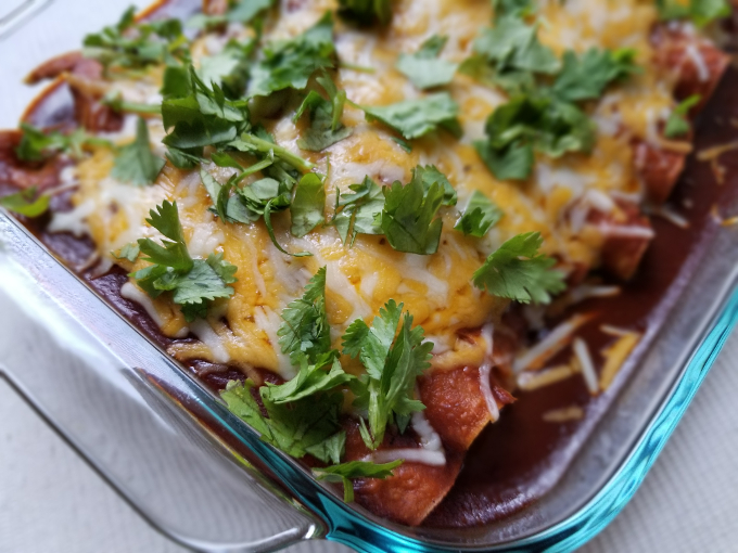 Homemade beef and cheese enchiladas