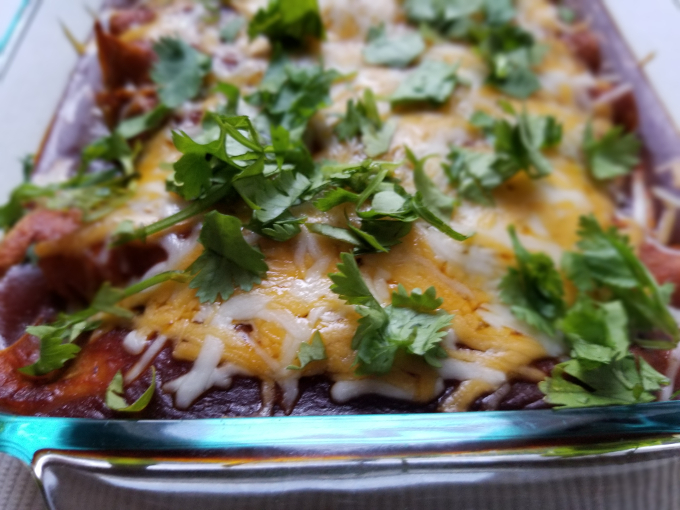 Homemade beef and cheese enchiladas