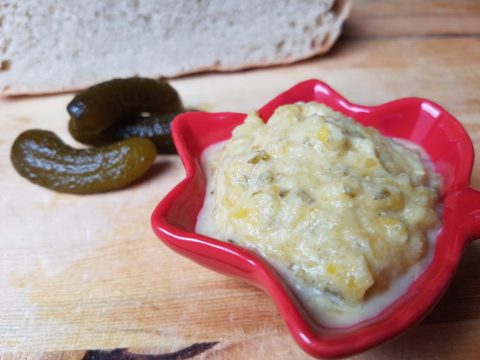 Roasted Yellow Pepper Relish with Horseradish and Gherkins