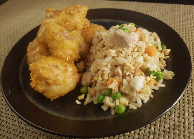 Sweet and Sour Pork with fried rice