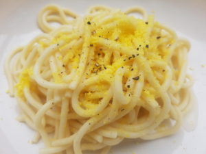 Aged Egg Yolk Bottarga over pasta