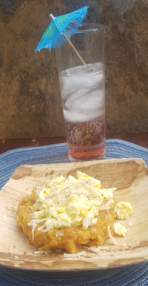 Mashed Green Plantains and Annatto