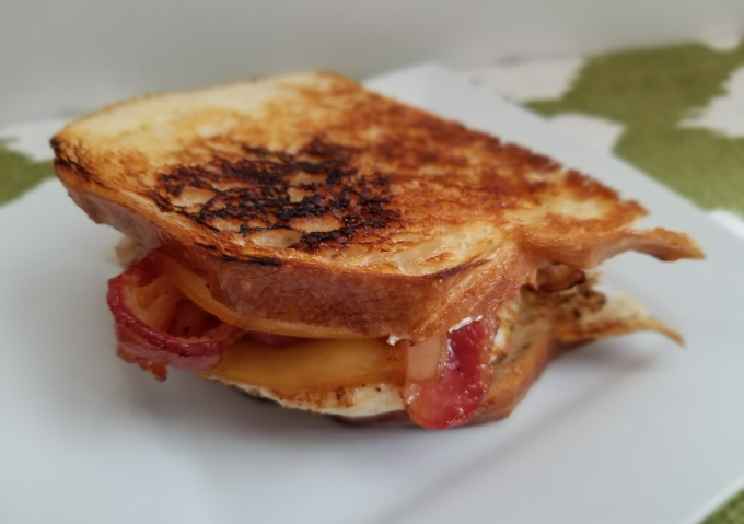 Smoky Gouda and bacon egg sandwich