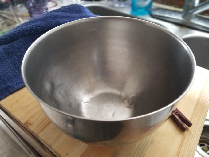 Plain metal bowl