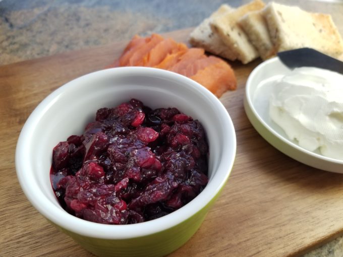 Lingonberry Jam with Lox, Rye Bread, and Cream Cheese