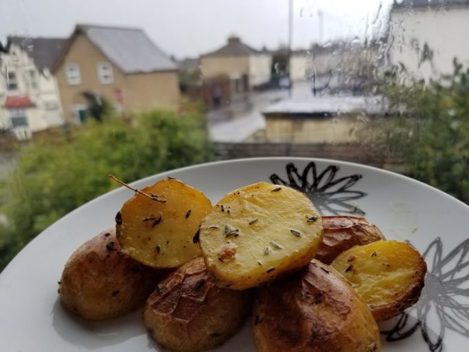 Mustard and Thyme Roasted Potatoes