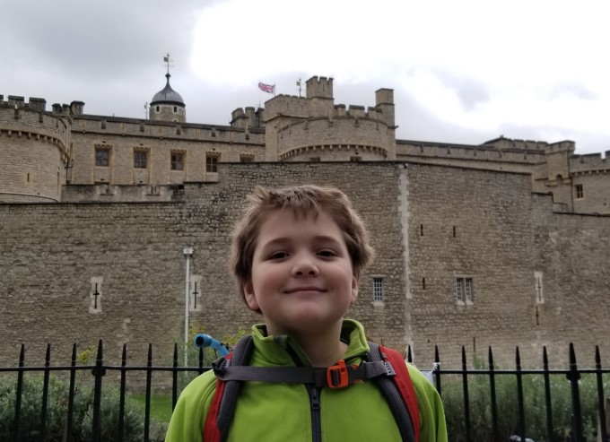 Nathan standing in front of the Tower of London