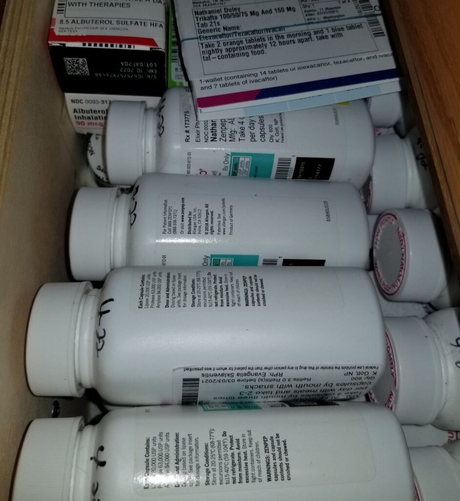 Cystic Fibrosis Pills in A Drawer